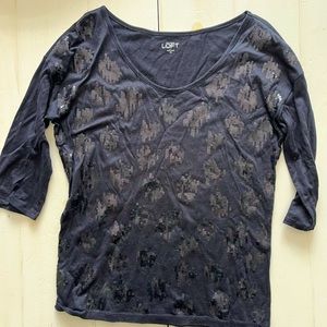 animal print LOFt 3/4 sleeves size xs